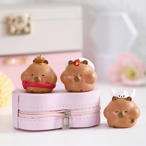 Capybara Resin Ornament Round Animal Shape Home Decoration Artistic Craft Gift for Birthday Christmas Valentine's Day - Product Image 2