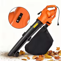 Souffleur à feuilles électrique industriel 120V, aspirateur et broyeur - Outil de jardin portatif 3-en-1 avec sac à débris de 35L