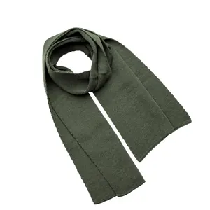 Men Classic Knit Winter Scarf Winter Warm Double Layer Olive Green Shemagh Tactical Neck Scarves