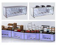 Table de buffet moderne pour mariage, restaurant, salle à manger, hôtel, station de cuisine, comptoir de buffet, table de buffet pliable