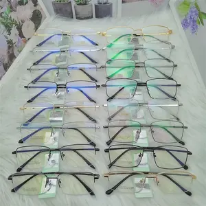 Factory Direct Sales Cheap New Fashion Mens Full Rim Half Frame Stainless Steel Metal Optical Eyewear Glasses Frame