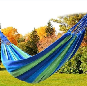 Hamac pour le jardin, les sports, le voyage, le camping, la balançoire, la toile et les rayures Hamac portable pour l'extérieur - Product Image 1
