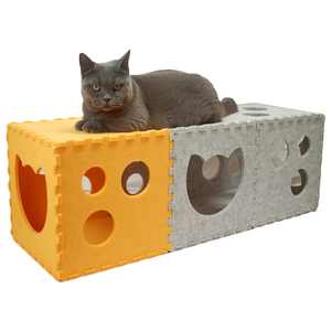 Venta al por mayor plegable gato fieltro casa interior gatito mascota cueva cama <span class=keywords><strong>DIY</strong></span> nido plegable para mascotas - Product Image 1