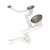 Kit d'évacuation des déchets de l'évier de cuisine à double cuvette moderne Installation facile Siphon flexible égouttoir Design contemporain moderne