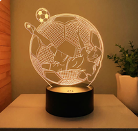 Lampe de table LED 3D personnalisable sur le thème du football, commande tactile/sensorielle, lumières changeantes de couleur, rechargeable par USB, acrylique+ABS