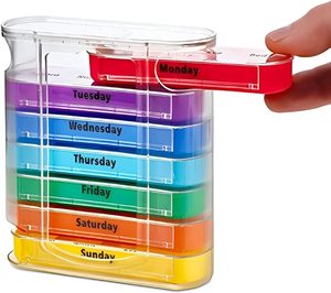 Small Pill Organizer for Travel Storage 7 Day Pill case Pocket Size Medicine case Promotion Slide Pill Box