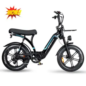 48v 500w Electric Hybrid Bike 20*4 Mountain Fat Tire Ebike Motorcycle Q8 OUXI