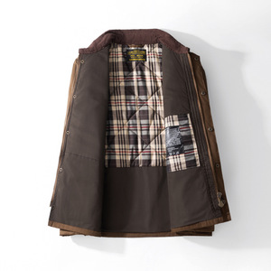 Manteau Trench Classique en Polyester Rembourré et Enduit <span class=keywords><strong>de</strong></span> Cire, Style Chasse Anglais, Double Boutonnage, Épais et Ajusté, pour l'Hiver - Product Image 3