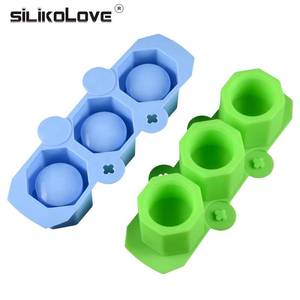 Moule en silicone pour pot de fleurs en béton, vase, cactus, forme géométrique polygonale circulaire à 3 trous, pour bricolage, bougie d'aromathérapie, décoration - Product Image 3