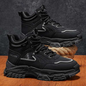 Botas de invierno retro para hombre, estilo Martin, con plataforma, deportivas, casuales, con cordones, para caminar. - Product Image 3