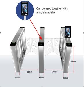 Cancello barriera oscillante di sicurezza con sistema di controllo accessi Smart pedone Swing Barrier Gate ingresso di sicurezza pedonali portone ingresso - Product Image 4