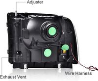 Phares LED 12V les plus vendus pour F-250 2005-2007, noir fumé, haute luminosité, éclairage automobile