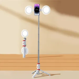 2 luci LED allungabili Selfie Stick treppiede con telecomando Wireless e treppiede Stand Selfie Stick