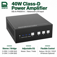 Mini 40W D Sınıfı Güç Amplifikatörü Dengeli Ses Girişi Stereo Köprü Çıkışı EQ Ayarı RS232 TCP/IP IR Kontrolü Dijital Ses Amplifikatörü