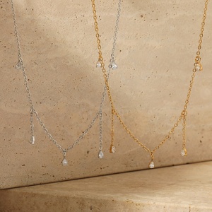 Collar de Moda 2025, Chapado en Oro de 18K, Acero Inoxidable, con Borlas de Circonio, para Mujeres y Niñas - Product Image 3