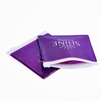 Mini pochette en plastique zip-lock en PVC violet givré personnalisé petits sacs d'emballage avec logo personnalisé pour l'emballage de bijoux