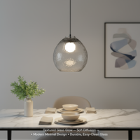 Abat-jour en verre ondulé pour lampe suspendue, verre épais soufflé à la main