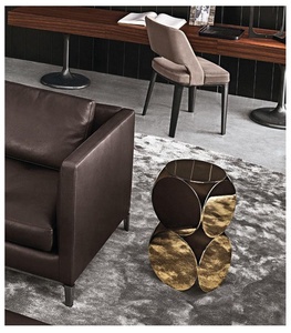 Mesa lateral de lujo para sala de estar, mesas de centro de acero inoxidable con color dorado, nuevo diseño - Product Image 5