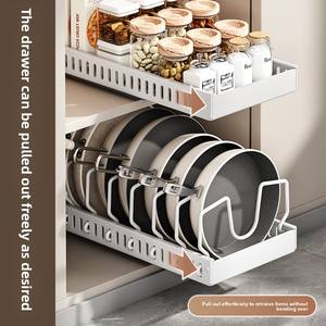 Support <span class=keywords><strong>de</strong></span> rangement multifonctionnel en métal pour cuisine, porte-casseroles, porte-assiettes, porte-couvercles, étanche et antirouille, pour placard - Vente chaude - Product Image 6