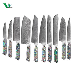 Japanese <strong>Chef</strong> 6\&quot; Utility <strong>Knife</strong> With Abalone Resin Handle 10Cr15CoMoV Core And 67 Layers <strong>Damascus</strong> Steel Kitchen <strong>Knives</strong> - Product Image 3