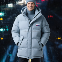 Manteau Épais d'Hiver à Capuche Softshell Zippé Personnalisé OEM en Duvet 90% Long pour Homme, Doudoune Bulle d'Extérieur pour l'Hiver