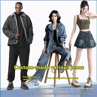 Vestes et chemises en denim vintage pour hommes sur mesure Traitement clé en main comprenant des échantillons d'images de commande pénibles et directes
