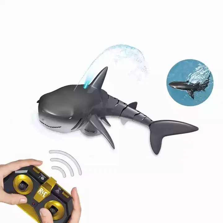 Wholesale Popular 2.4g Simulation Spray Shark With Jet Water Swimming Fish Animal Toy Hobby Remote Control Rc For Kids Rc Shark