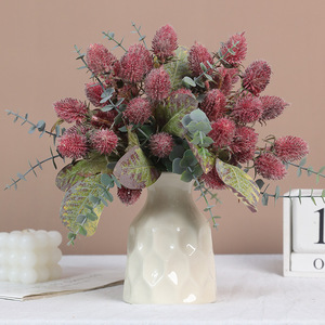 Bouquet de fleurs artificielles Banksia Ruilisi, eucalyptus orange, décoration d'intérieur, arrangement pour vase de table dans le salon - Product Image 2