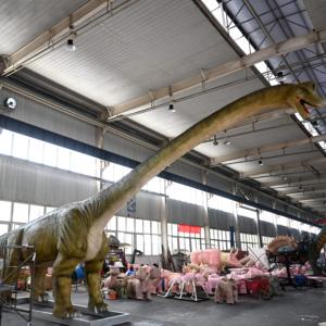 Brachiosaurus Animatronic Dinosaure Modèle Équipement de <span class=keywords><strong>parc</strong></span> à thème extérieur Installations électriques pour centre commercial Statue en métal - Product Image 4
