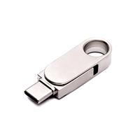 Clé USB Type C 2 en 1 rotative en métal OTG avec logo personnalisé, vente en gros, plusieurs capacités