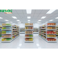 Étagères murales de supermarché style européen à face unique pour commandes en gros, avec conception de support renforcé