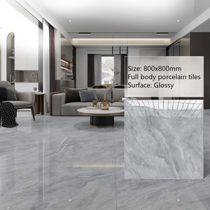 Carreaux de sol et de mur en céramique grès porcelaine gris poli effet marbre 800x800mm – Prix bas, haute qualité, installation facile - Product Image 1