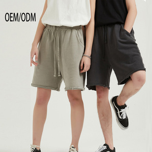 Shorts pour hommes classiques, décontractés, vintage, surdimensionnés, avec logo personnalisé imprimé, en tissu éponge 100% coton 350 g/m², lavés à l'acide - Product Image 3