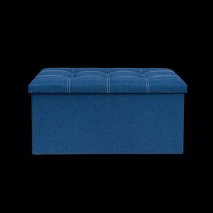Modern Living Room Furniture <b>Storage</b> Box <b>Stool</b> <b>With</b> Polyester Fabric and Stainless Steel Bamboo Base - Product Image 4