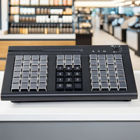 Clavier TPV entièrement programmable KB66AMS/U à 66 touches avec lecteur de carte MSR 3 pistes, interface USB/PS2 compatible Windows/Android/Linux