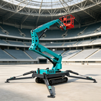 Plateforme élévatrice araignée 14,2 m certifiée CE à prix compétitif, propulsion hydraulique, jambes pliantes, automotrice sur chenilles, batterie au lithium