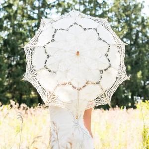 Parapluies de mariée vintage en dentelle blanche pour demoiselles d'honneur, parapluie photo, accessoires de décoration pour fête du thé, pour mariage, Sombrillas De Encaje - Product Image 4