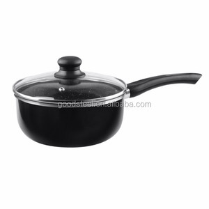 18cm Pressed Aluminum <strong>Nonstick</strong> <strong>Saucepan</strong> with Glass Cover for Frying and Serving Milk Promotional Pot - Product Image 4