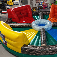 Commercial AirFunPro PVC Portable Saut Hungry Hippo Chow Down Jeu Gonflable Professionnel Bungee Running Sport Game