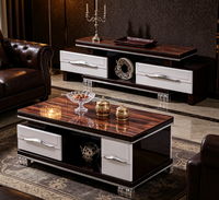Ensemble meuble TV et table basse, style minimaliste de luxe léger, en MDF et verre trempé, pour salon, mobilier de maison