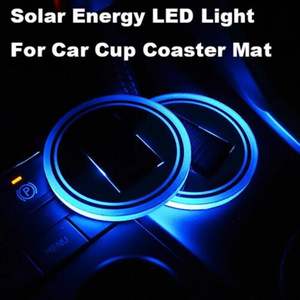 Portavasos LED solar azul <span class=keywords><strong>de</strong></span> alta calidad, posavasos acrílico para bebidas, accesorio para coche - Product Image 6