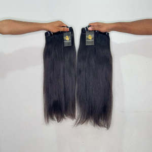 Extensions de cheveux humains lisses vietnamiens, mèches ondulées et lisses du Cambodge, fournisseurs de cheveux humains bruts indiens de temple - Product Image 2
