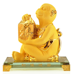 Gouden Hars Feng Shui Standbeeld Home Office Desktop Decoratie Zodiac Standbeeld Collectie Geschenkcollectie