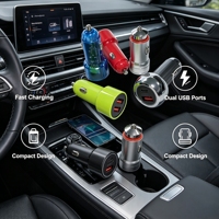 Cargador de Coche Inteligente con Distribución de Energía, Cargador USB Rápido para Teléfono, Cargador de Coche con Alocación de Corriente Razonable