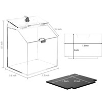 Boîte à dons personnalisée autoportante, style Art Déco classique, en acrylique transparent avec serrure, taille personnalisable pour collectes de fonds