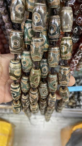 宝石用宝石用宝石用宝石用,丸い形の宝石用宝石用天然チベットのアゲイトDziビーズ - Product Image 4