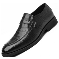 Mocassins légers à enfiler pour hommes, à bout pointu, imprimé animal, style britannique et coréen, avec semelle extérieure en caoutchouc rehaussante et doublure en PU - Grande taille