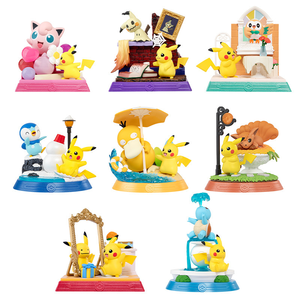 100% Original <span class=keywords><strong>Anime</strong></span> <span class=keywords><strong>Japon</strong></span>és, Caja de 8 Figuras de Acción Coleccionables de PVC de Pikachu y Amigos de Pokémon, Juguetes y Adornos - Product Image 3
