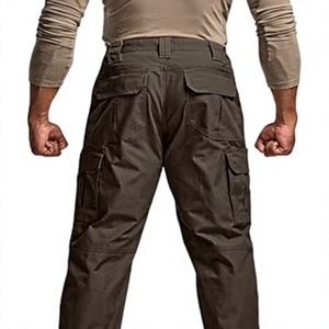 Men's Tactical Cargo Pants High Waist Multiple Pockets <b>Breathable</b> Canvas Workwear Style Autumn Outdoor <b>Trousers</b> - Product Image 2