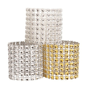 5x1.6 pouces diamant maille boucle mariage dîner fête décorations <span class=keywords><strong>de</strong></span> Table 8 rangées strass ronds <span class=keywords><strong>de</strong></span> <span class=keywords><strong>serviette</strong></span> - Product Image 1